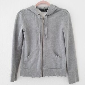 Norma Kamali Gray Zip-Front Chunky  Sport Hoodie XS